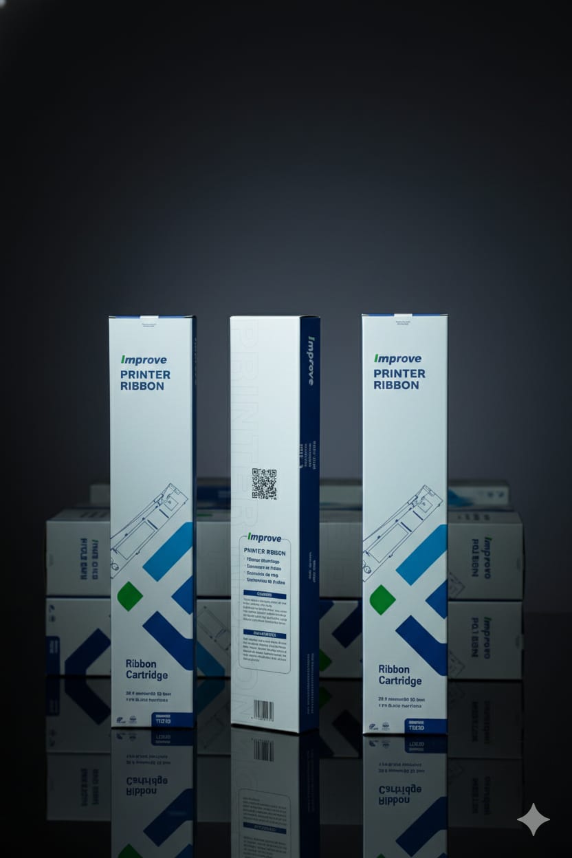 Printer ribbon cartridge products on display